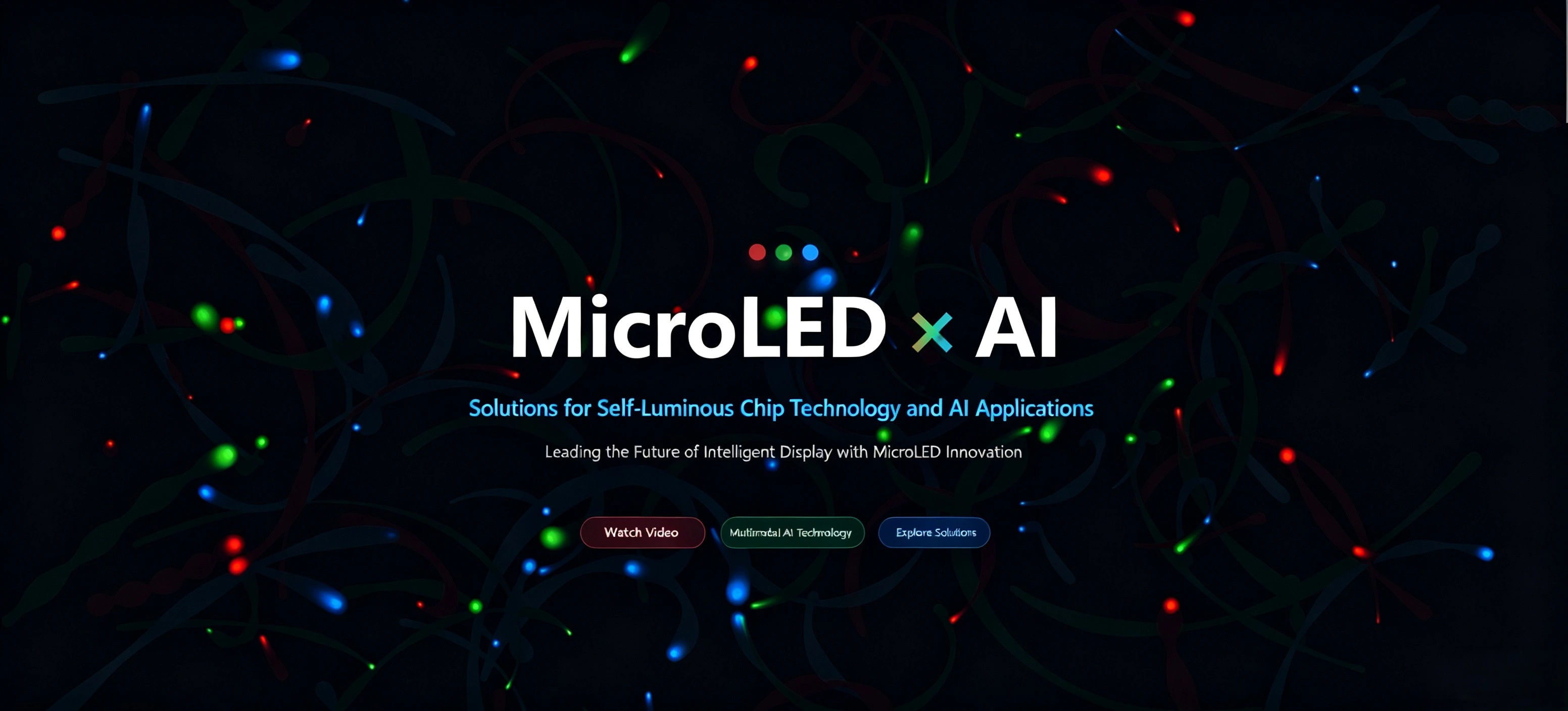 MicroLED x AI company homepage visual
